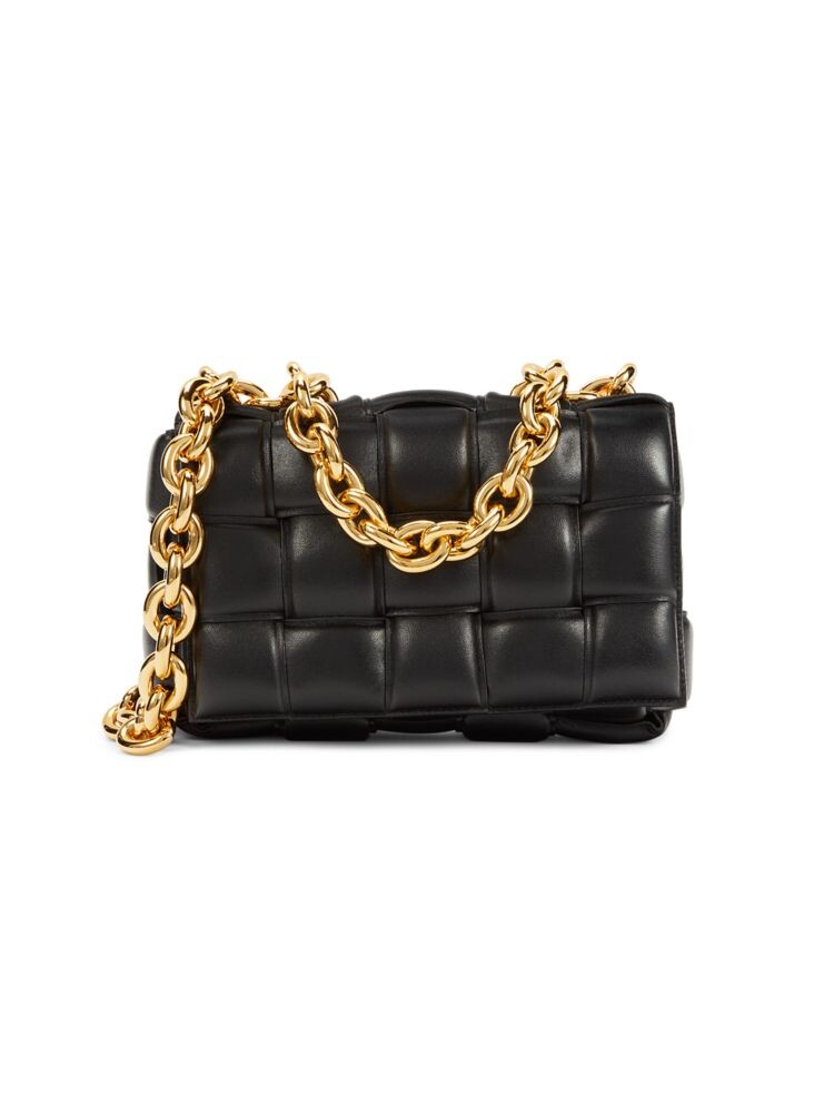 

Кожаная сумка через плечо Intrecciato Cassette Bottega Veneta, черный