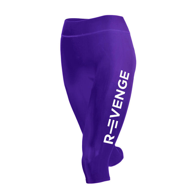 Капри технические леггинсы женские для бега, фитнеса, йоги, кинезиотейпирования, темно-фиолетовые R-EVENGE, цвет purpura