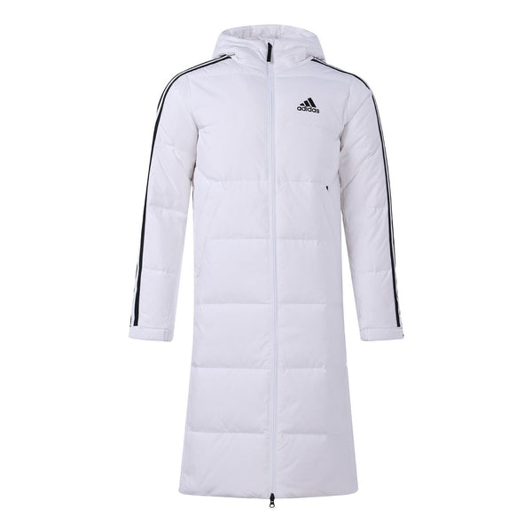 Пуховик adidas 3ST Long Coat Outdoor Sports Hooded Stay Warm Down Jacket White, белый