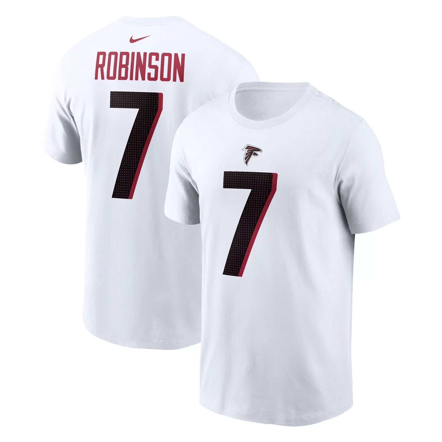 Мужская футболка Bijan Robinson White Atlanta Falcons с именем и номером игрока Nike