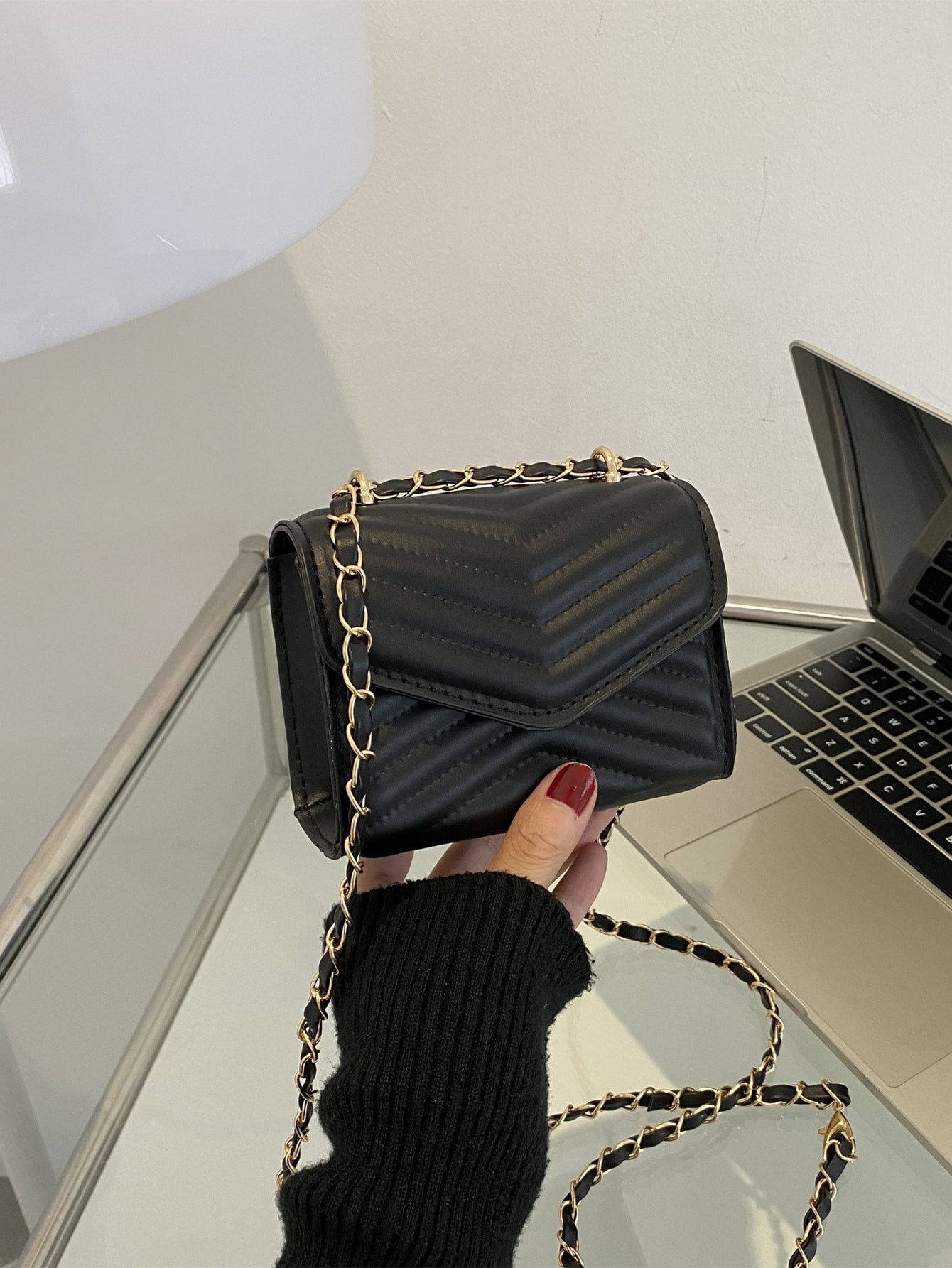 Миниатюрная квадратная сумка с клапаном и цепочкой с шевроном, черный модная дизайнерская сумка высококачественные кожаные сумки портативная сумка через плечо с цепочкой женская модная мини сумка для путеш