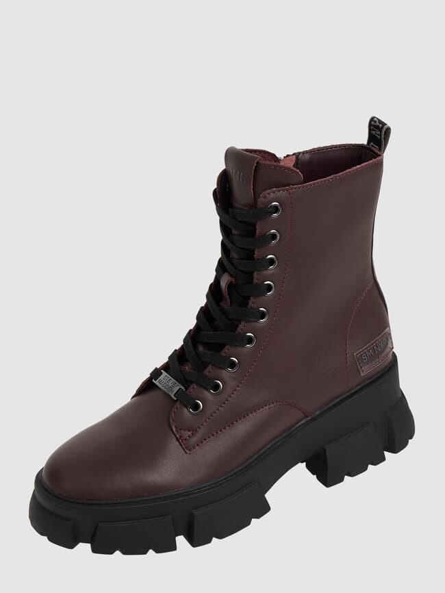 

Кожаные ботинки модель "Танкер" Steve Madden, бордо