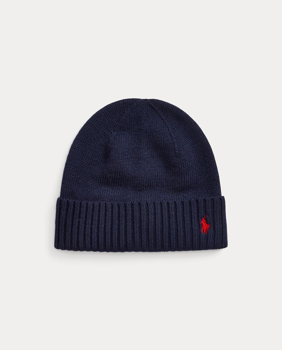

Шерстяная шапка для мальчика с вышитой лошадкой Polo Ralph Lauren, темно-синий