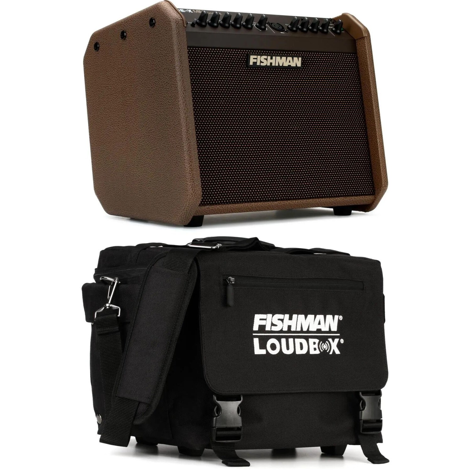 

Новый акустический комбинированный усилитель Fishman Loudbox Mini Charge мощностью 60 Вт (1x6,5 дюйма) с батарейным питанием и роскошной сумкой для переноски