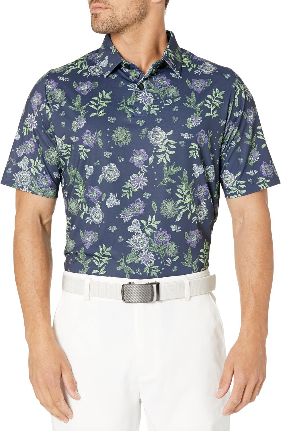 

Рубашка-поло All Over Stitched Floral Print Polo Callaway, цвет Peacoat