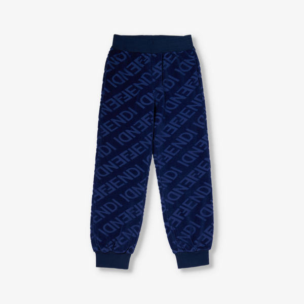 Фирменные спортивные брюки из смесового хлопка с высокой посадкой, 10-12 лет Fendi, цвет yale