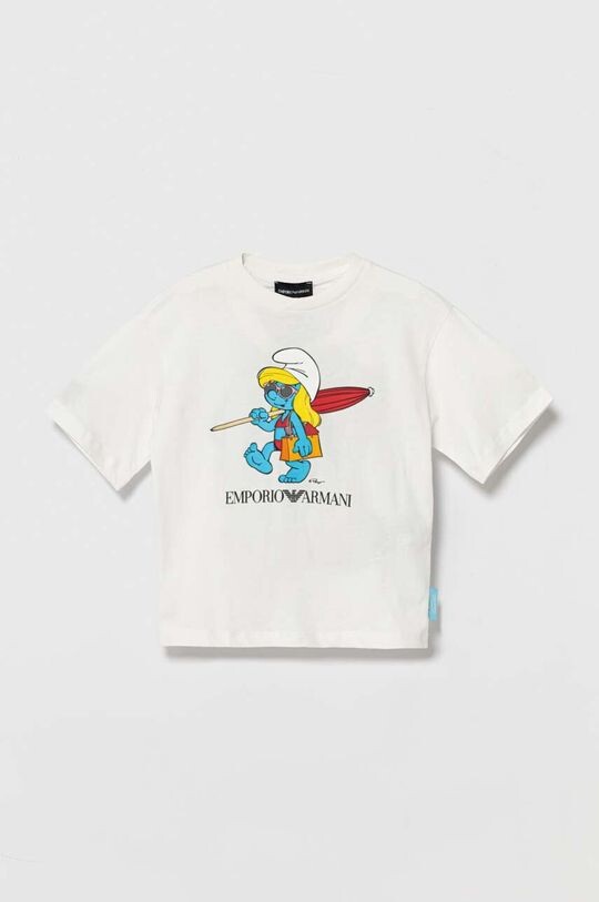 

Emporio Armani Детская хлопковая футболка The Smurfs, белый