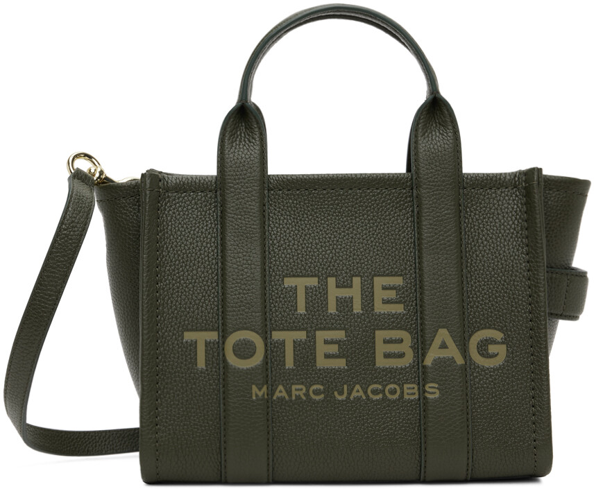 

Зеленая кожаная маленькая сумка-тоут Marc Jacobs