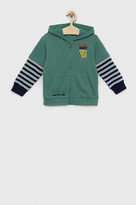 

Детская хлопковая толстовка United Colors of Benetton, зеленый