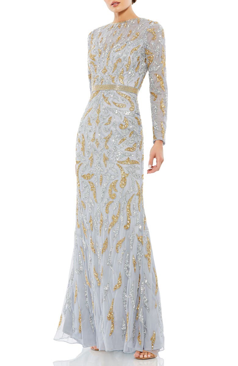 

Расшитое бисером платье с длинными рукавами MAC DUGGAL