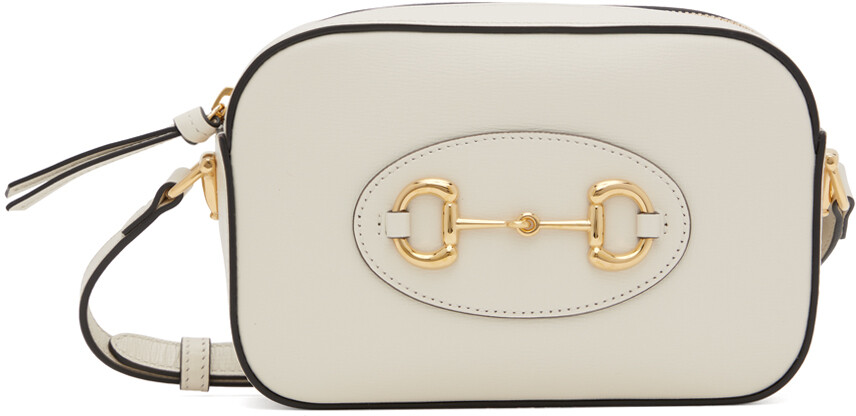 

Белая маленькая сумка через плечо Horsebit 1955 Mystic Gucci
