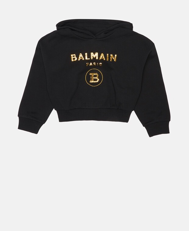 

Худи с капюшоном Balmain, черный