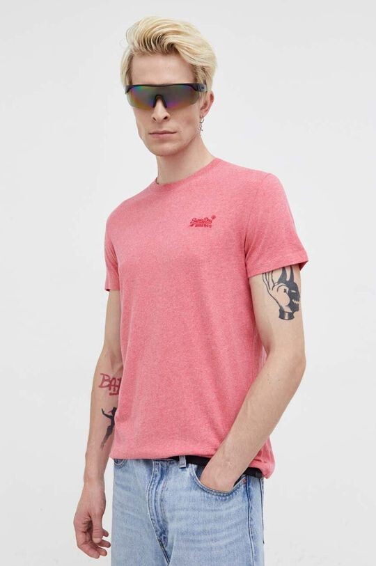 

Хлопковая футболка Superdry, розовый
