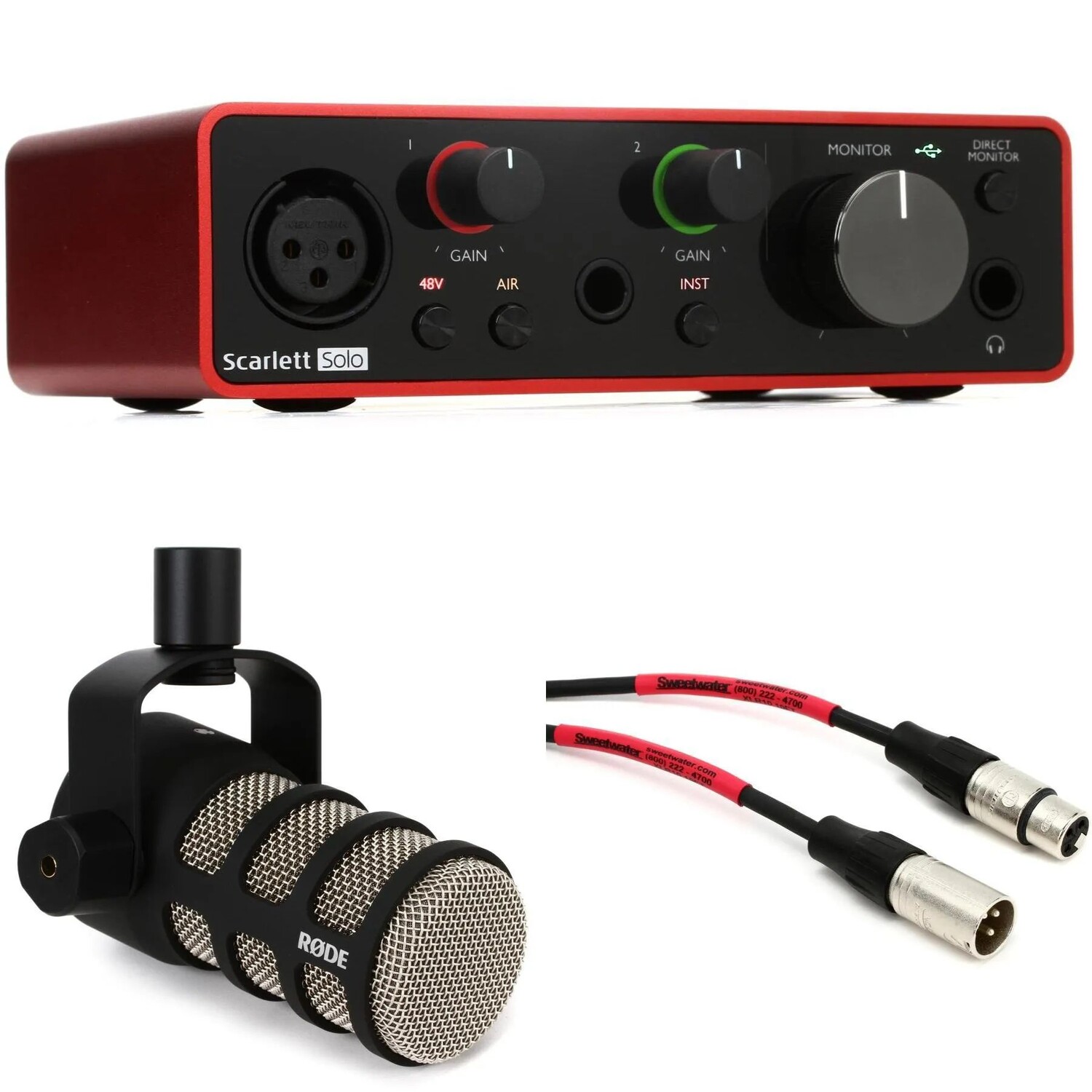 

Аудиоинтерфейс Focusrite Scarlett Solo 3-го поколения и комплект для подкастинга Rode PodMic