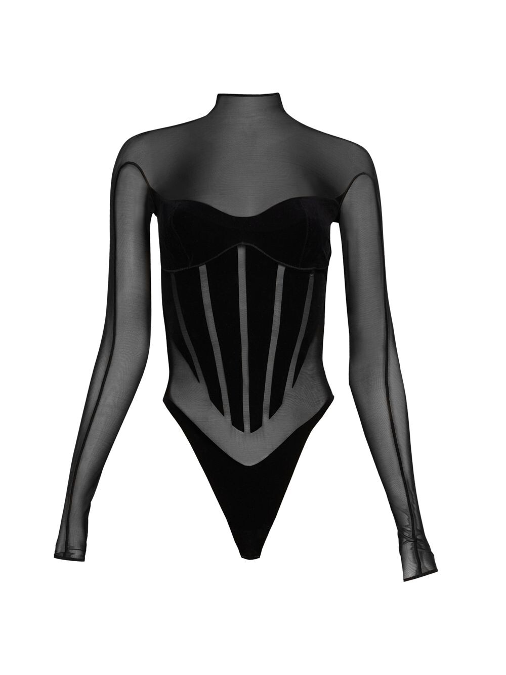 

Боди Soft-Touch Contours Wolford x Mugler Wolford, черный