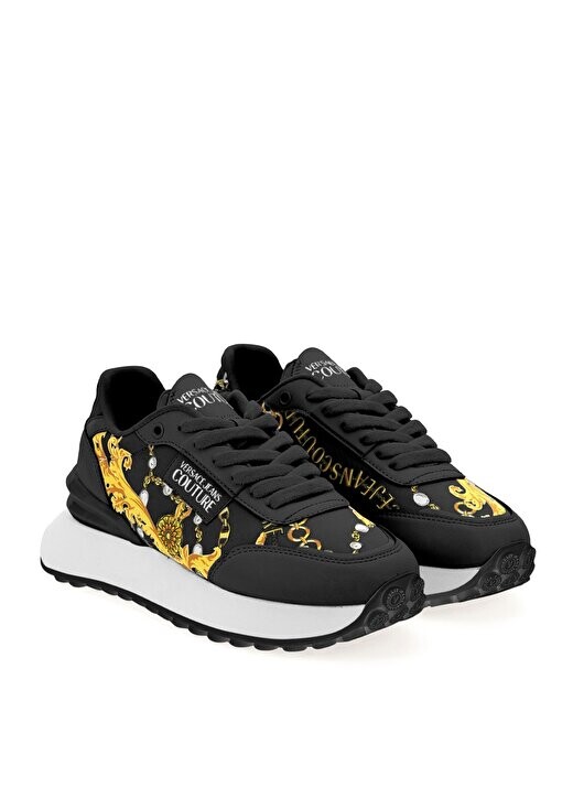 

Желто-черные женские кроссовки 75VA3SH2ZS911G89 Versace Jeans Couture, черный