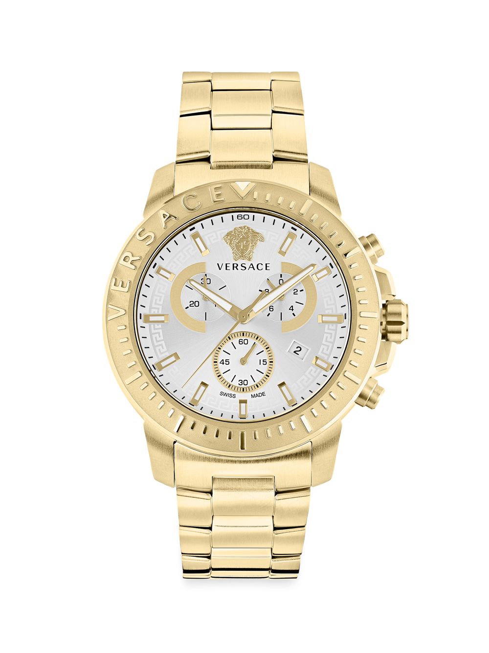 Новые часы Chrono Goldtone из нержавеющей стали Versace, желтый