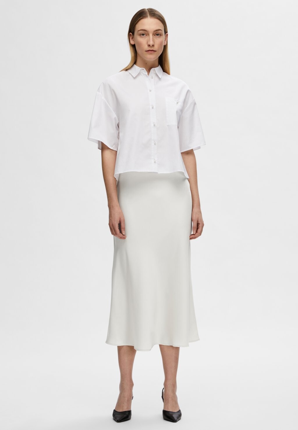 

Юбка-карандаш Slflena Midi Skirt Selected, берёза