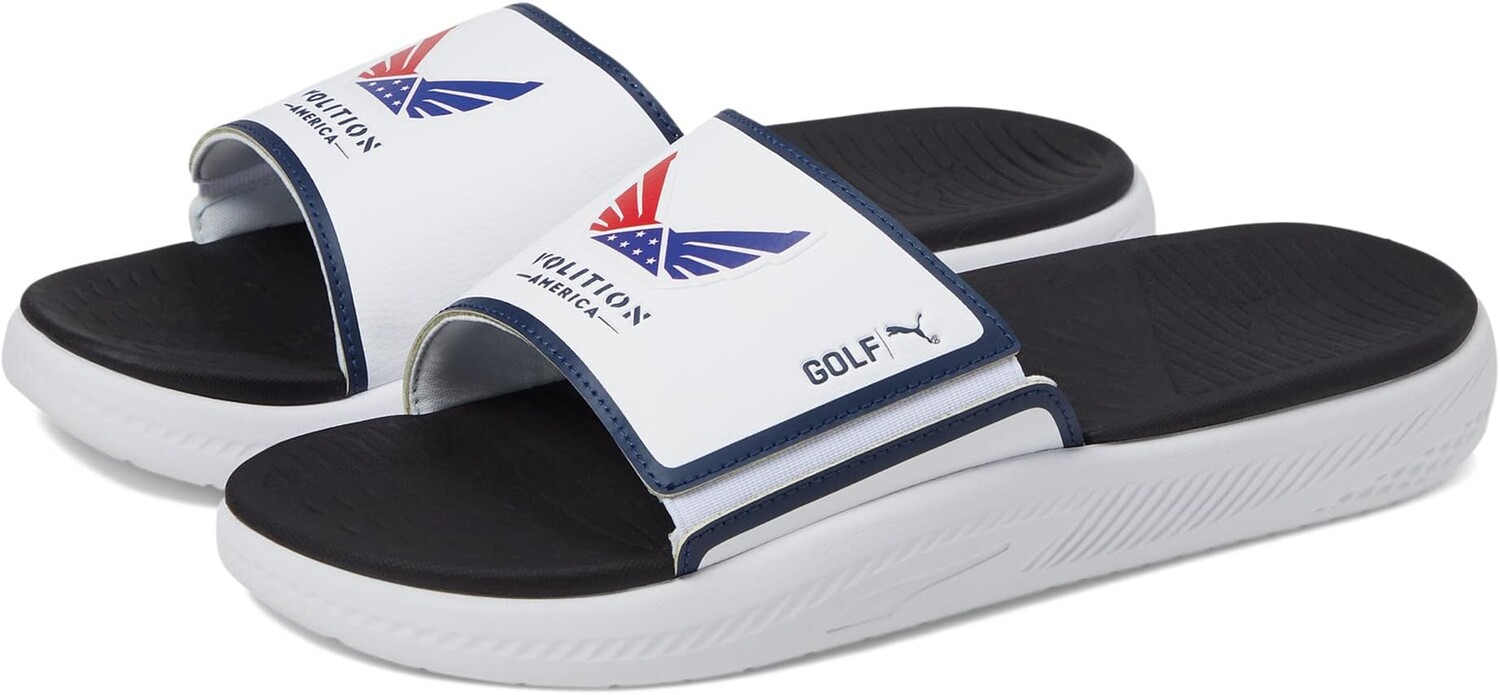 

Сандалии Gs-Softride Slide Volition PUMA, цвет Puma White/Puma Navy/Ski Patrol/Feather Gray