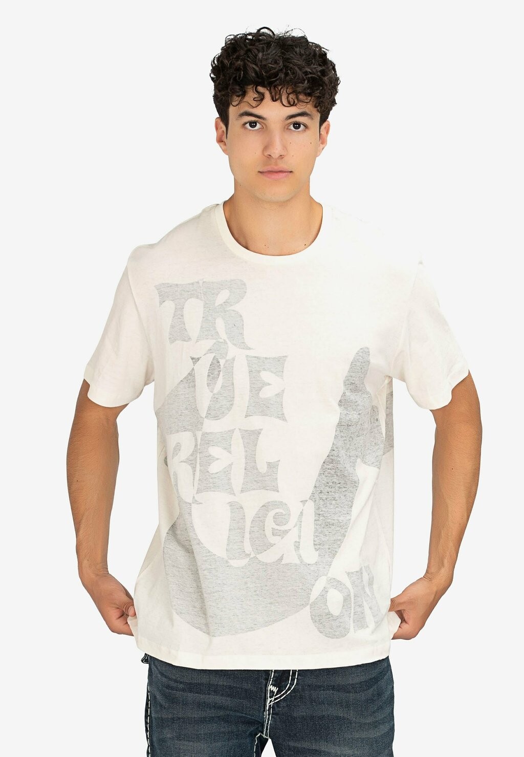 

Футболка с принтом RELAXED True Religion, белый