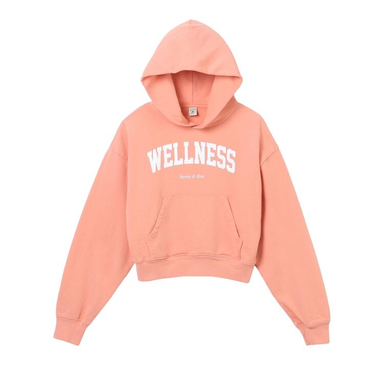 

Худи Sporty & Rich Wellness Ivy Cropped 'Salmon/White', розовый