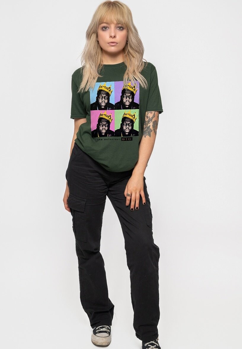 

Футболка с принтом BIGGIE SMALLS CROWN POP ART UNISEX Paradiso Clothing, зеленый
