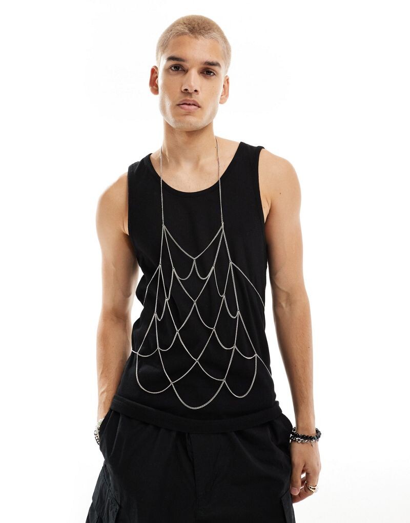 

ASOS DESIGN - Серебряная цепочка для верхней части тела