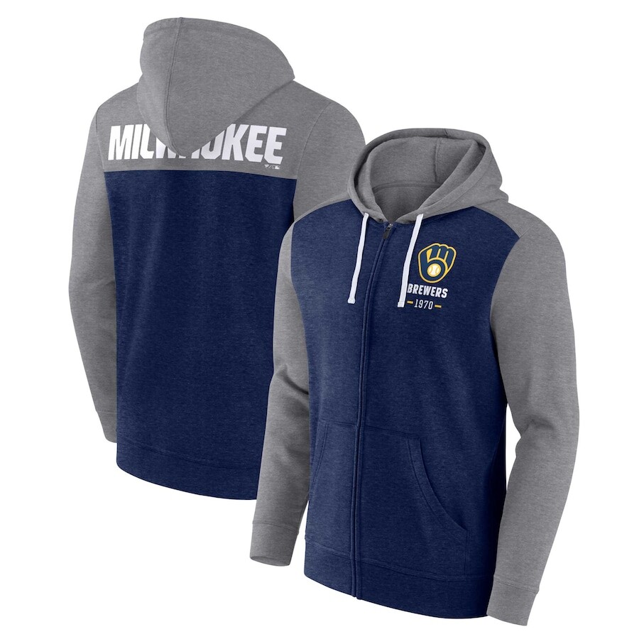 

Толстовка на молнии Fanatics Branded Milwaukee Brewers, нави