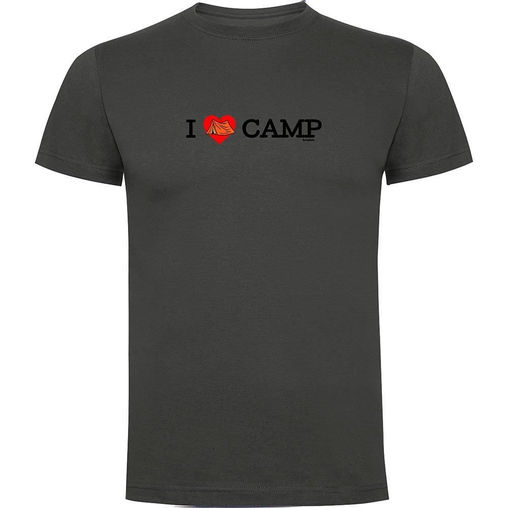 Футболка с коротким рукавом Kruskis I Love Camp, серый футболка унисекс с надписью i love my hot girl 100% хлопок с коротким рукавом