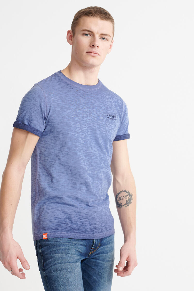 

Футболка с низким роллером из органического хлопка Superdry, темно-синий