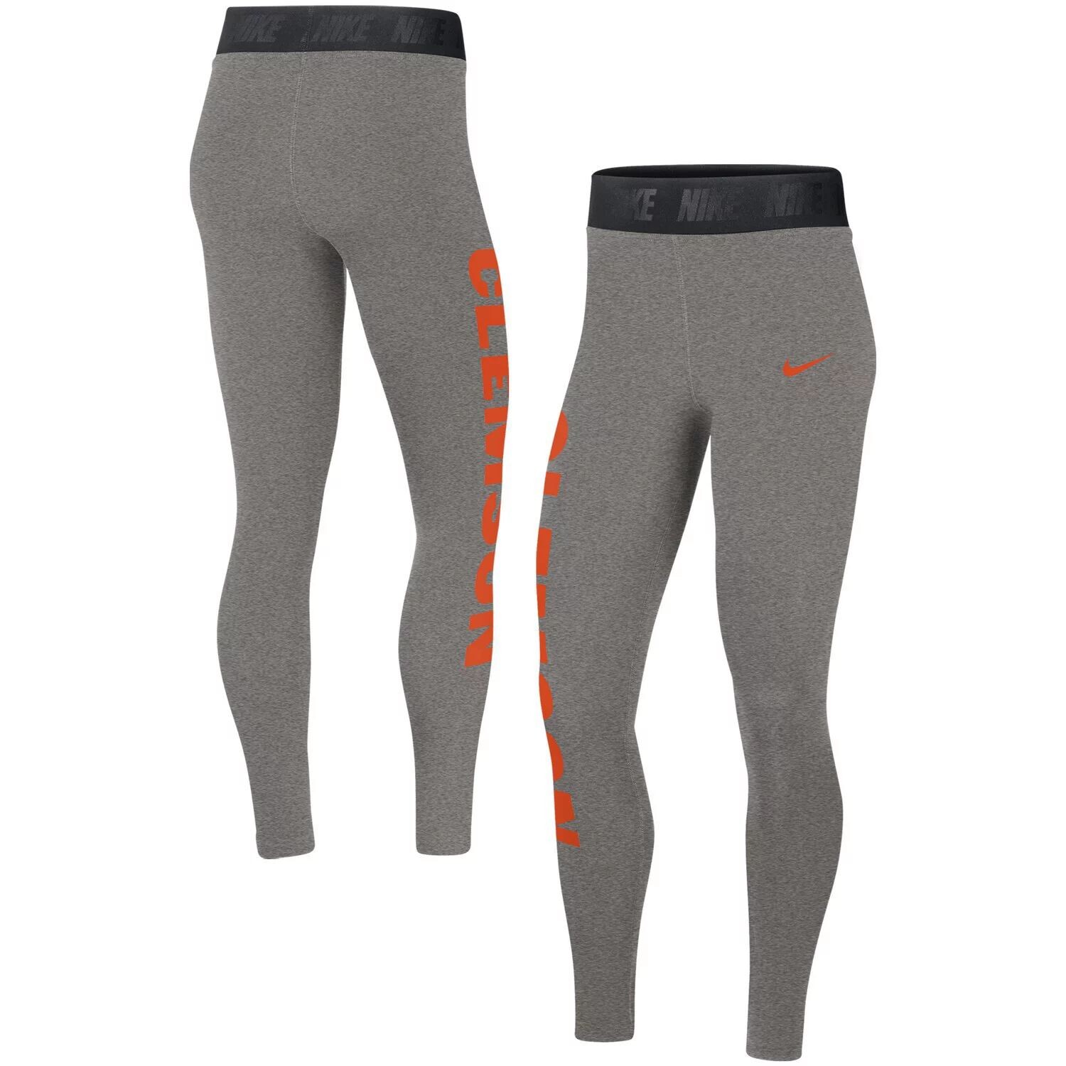 

Женские леггинсы трехслойного цвета с высокой талией Nike Heathered Charcoal Clemson Tigers Nike