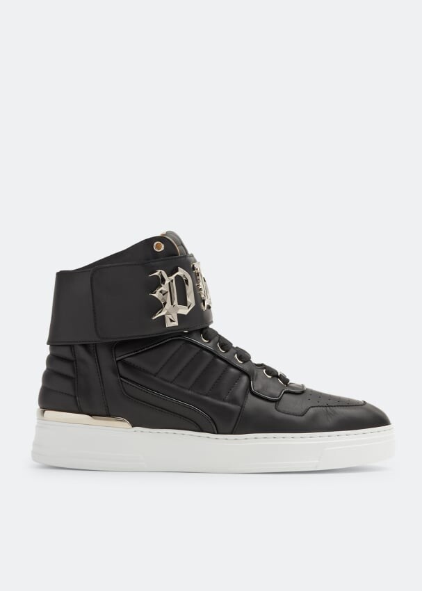 

Кроссовки Philipp Plein Logo Leather, черный