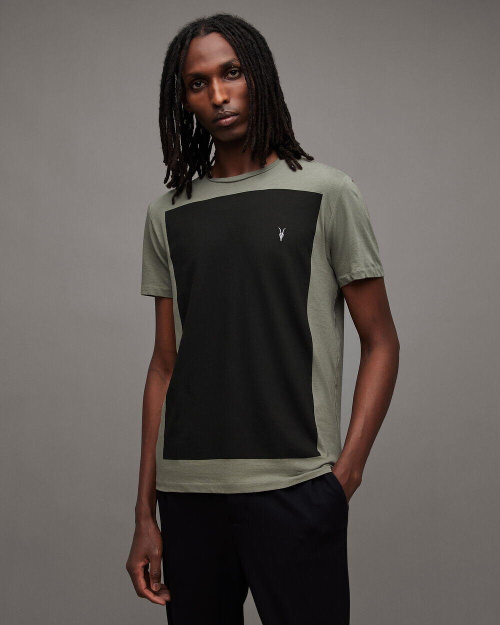 

Футболка Lobke Crew AllSaints, планета серая/черный