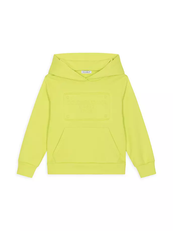 

Хлопковая толстовка с тиснением Little Kid's & Kid's Dolce&Gabbana, цвет green acid
