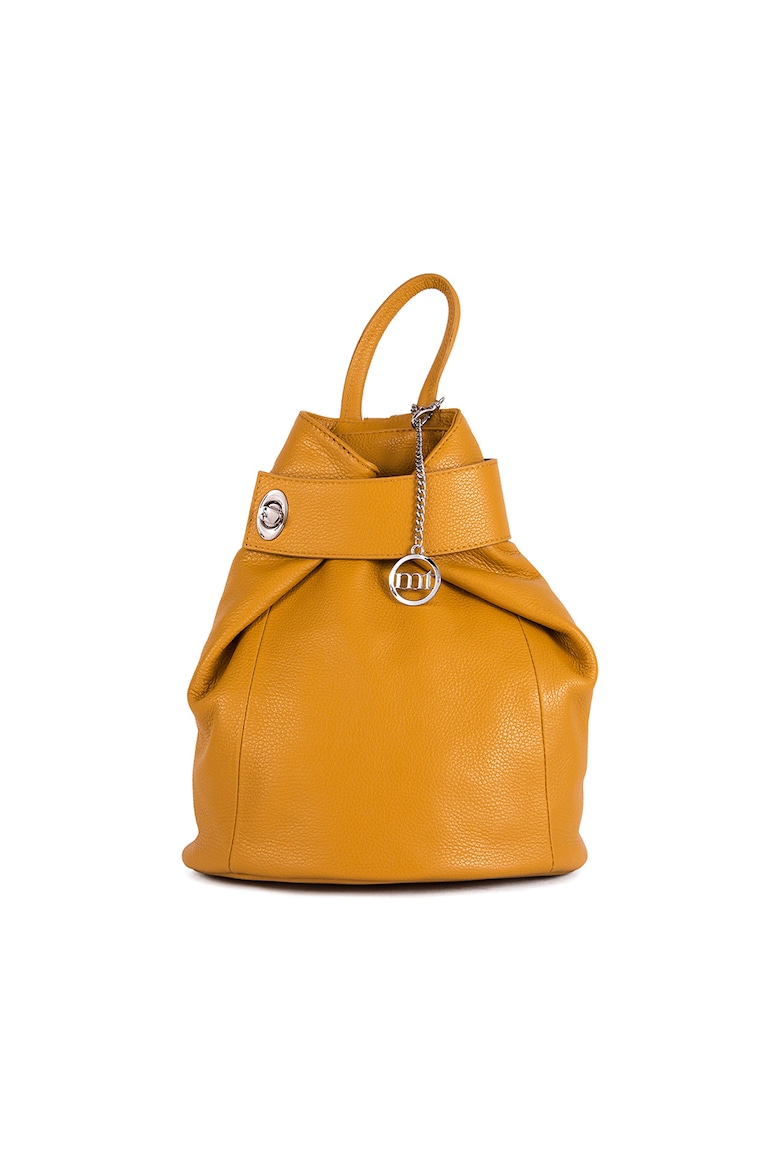 Кожаный рюкзак Sirietto с логотипом Mia Tomazzi, желтый