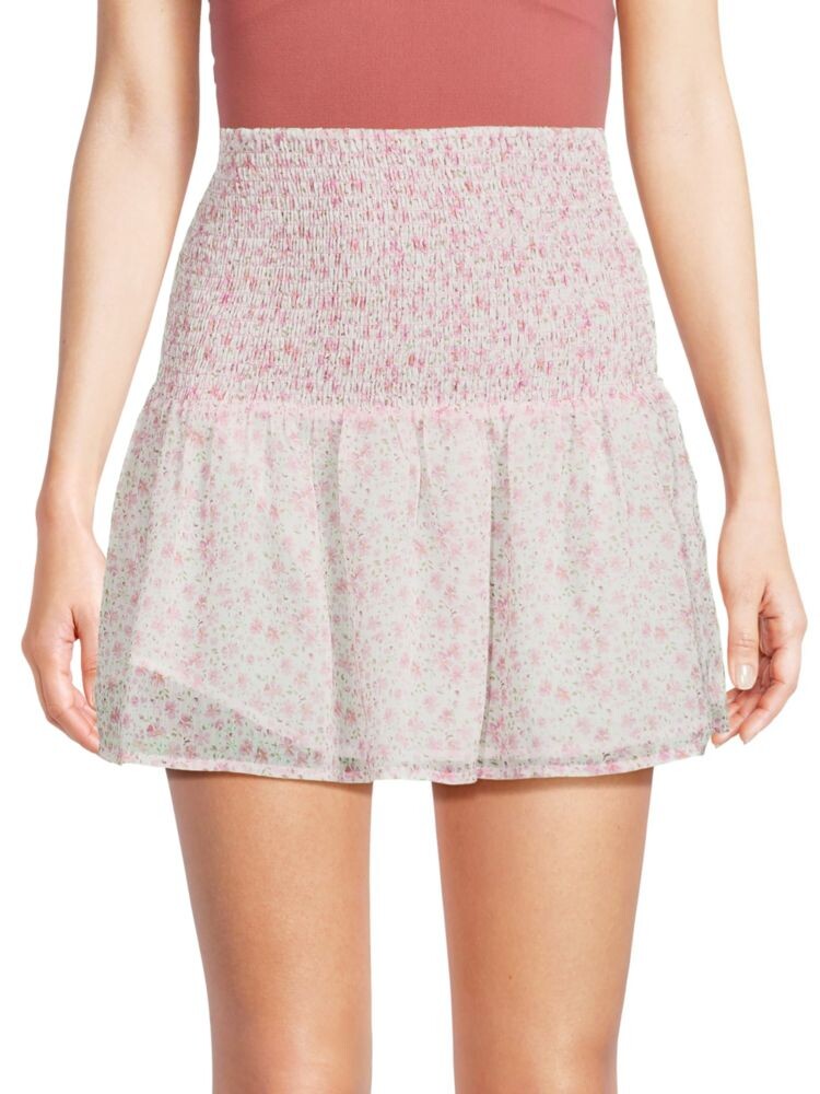 

Мини-юбка со сборками с цветочным принтом Elodie, цвет Pink Floral