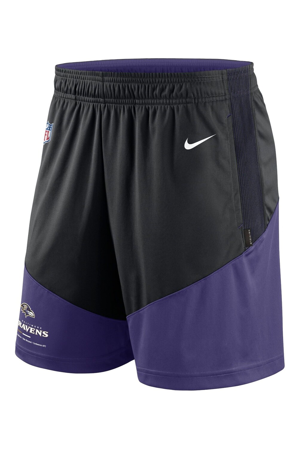 

Трикотажные шорты Fanatics Baltimore On Field с деталями Nike Dri-Fit по бокам Nike, черный