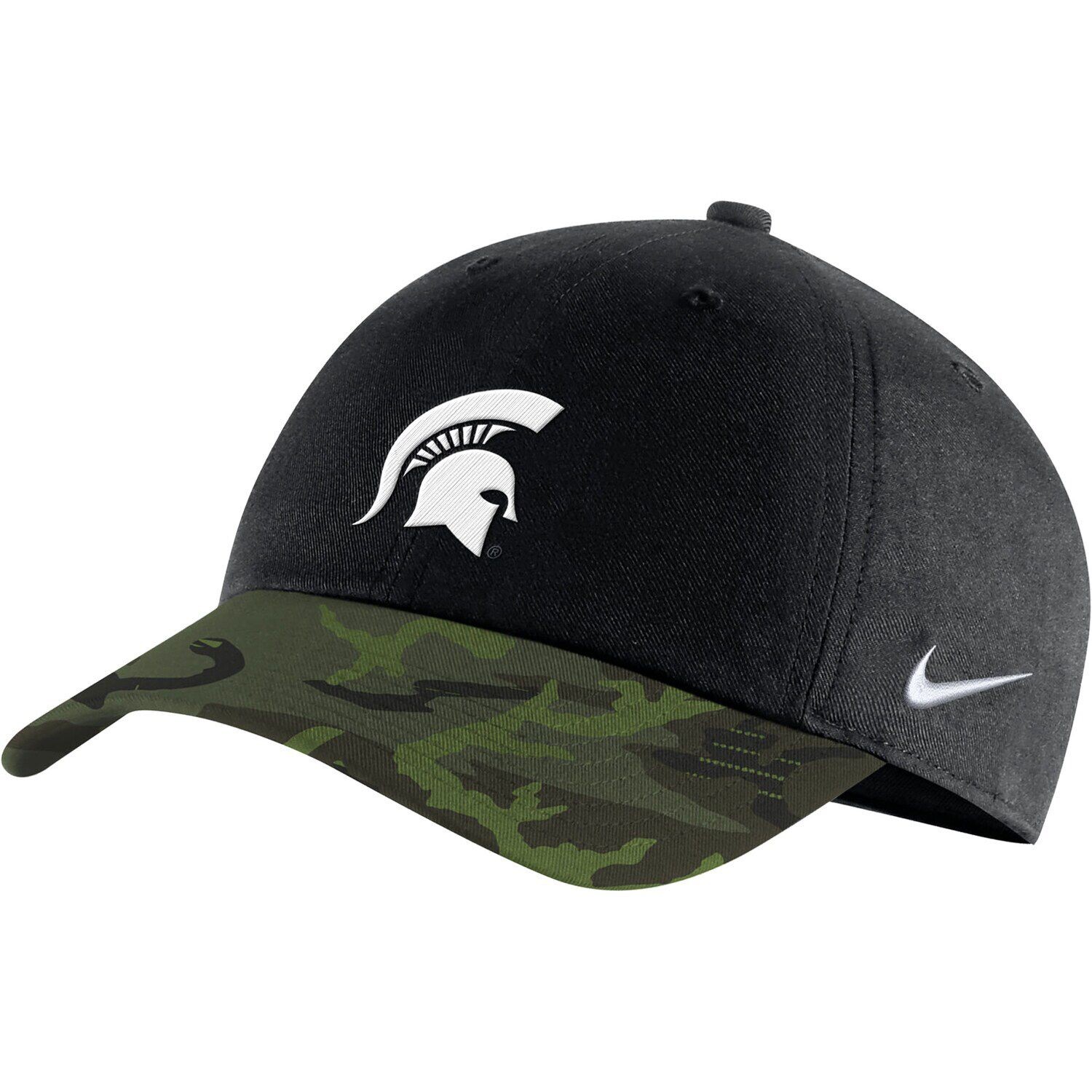 

Мужская регулируемая кепка Nike Black/Camo Michigan State Spartans Veterans Day 2Tone Legacy91