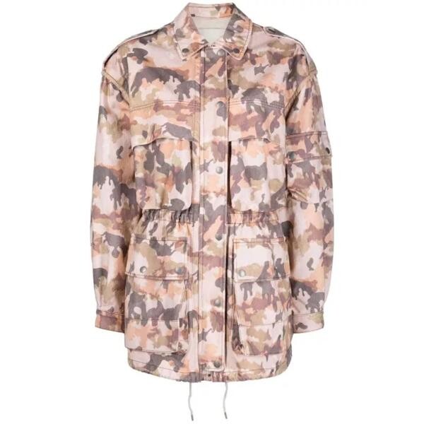 

Куртка elize camouflage-print cotton jacket Isabel Marant, бежевый