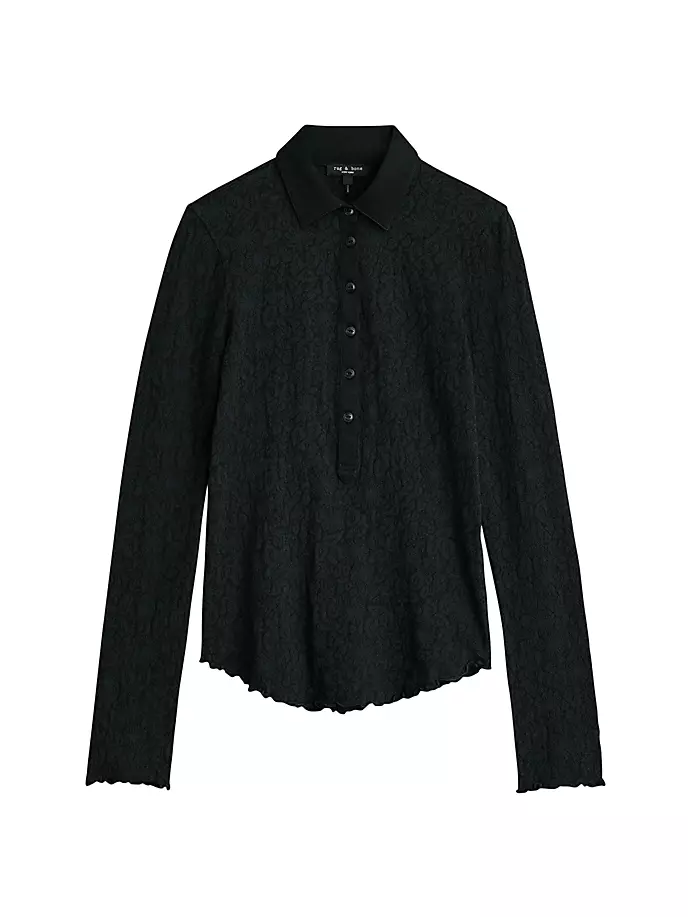 

Жаккардовое кружевное поло Gemma Rag & Bone, черный