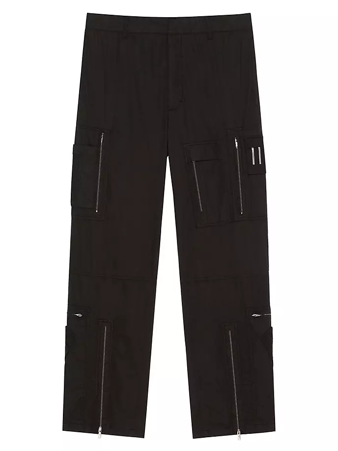 

Брюки из поплина с множеством карманов на молнии Givenchy, черный