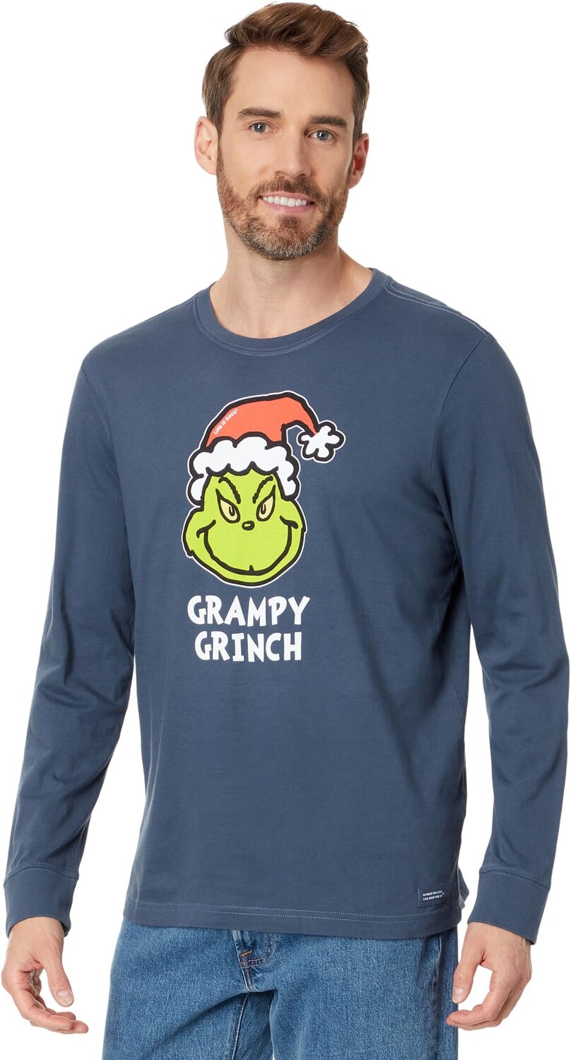 

Футболка Crusher с длинными рукавами Grampy Grinch Life is Good, цвет Darkest Blue