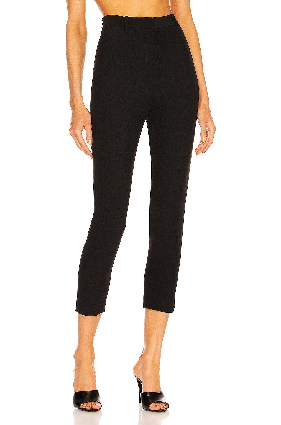 

Брюки Alexander Mcqueen High Waisted Cigarette, черный