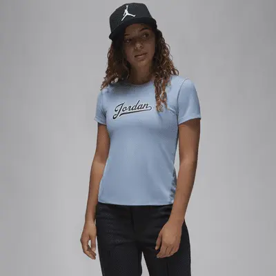 

Футболка Jordan Women's Slim T-Shirt, цвет Blue Grey/Off Noir