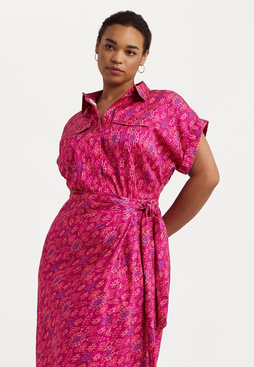 

Платье Camisero Lauren Ralph Lauren SEAGILL SHORT SLEEVE DAY DRESS, цвет фуксии
