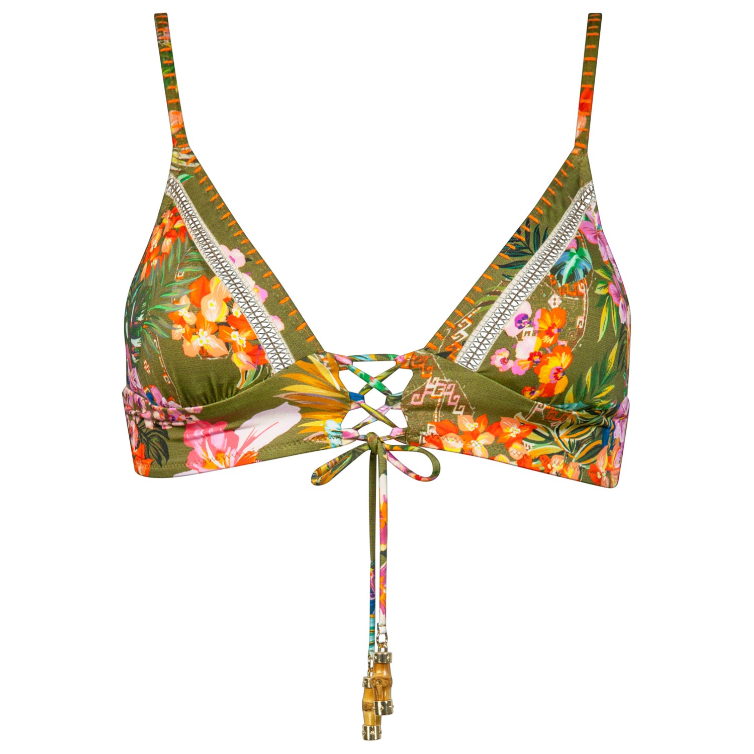 цена Верх бикини Watercult Women's Sunset Florals Bikini Top 7033, цвет Warm Olive
