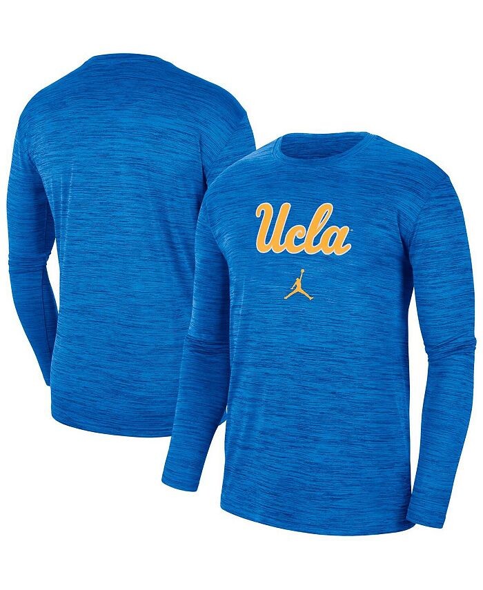 

Мужская брендовая синяя футболка с длинным рукавом UCLA Bruins Team Velocity Performance Jordan, синий