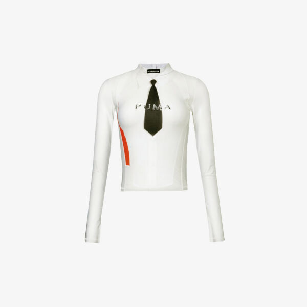 

Топ из эластичной ткани с принтом в виде галстука Puma x Ottolinger Ottolinger, белый