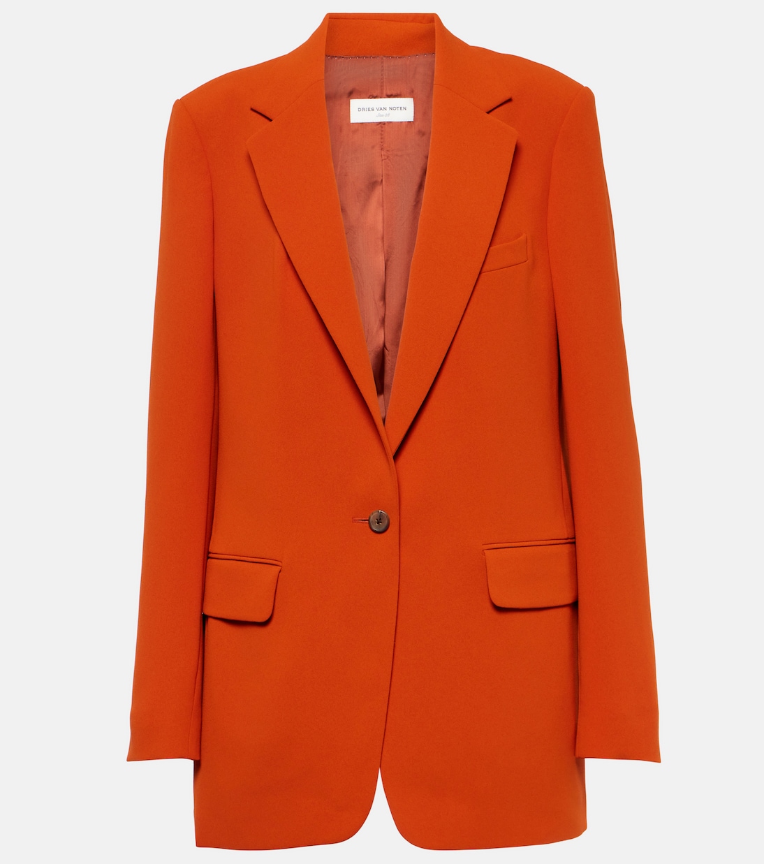 Креповый пиджак Dries Van Noten, оранжевый бежевый пиджак с поясом dries van noten