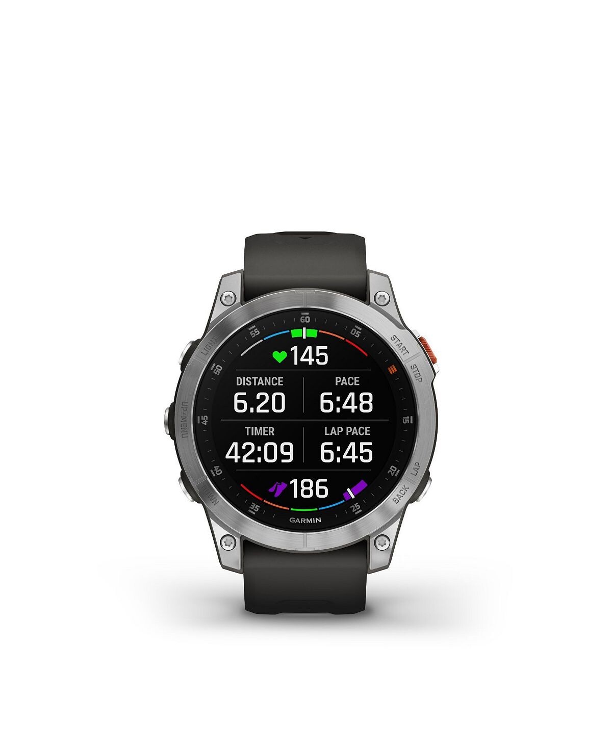 

Унисекс Смарт-часы Epix Slate Steel с черным силиконовым ремешком 33 мм Garmin